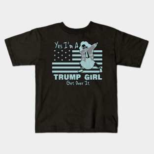 yes im a trump girl get over it Kids T-Shirt